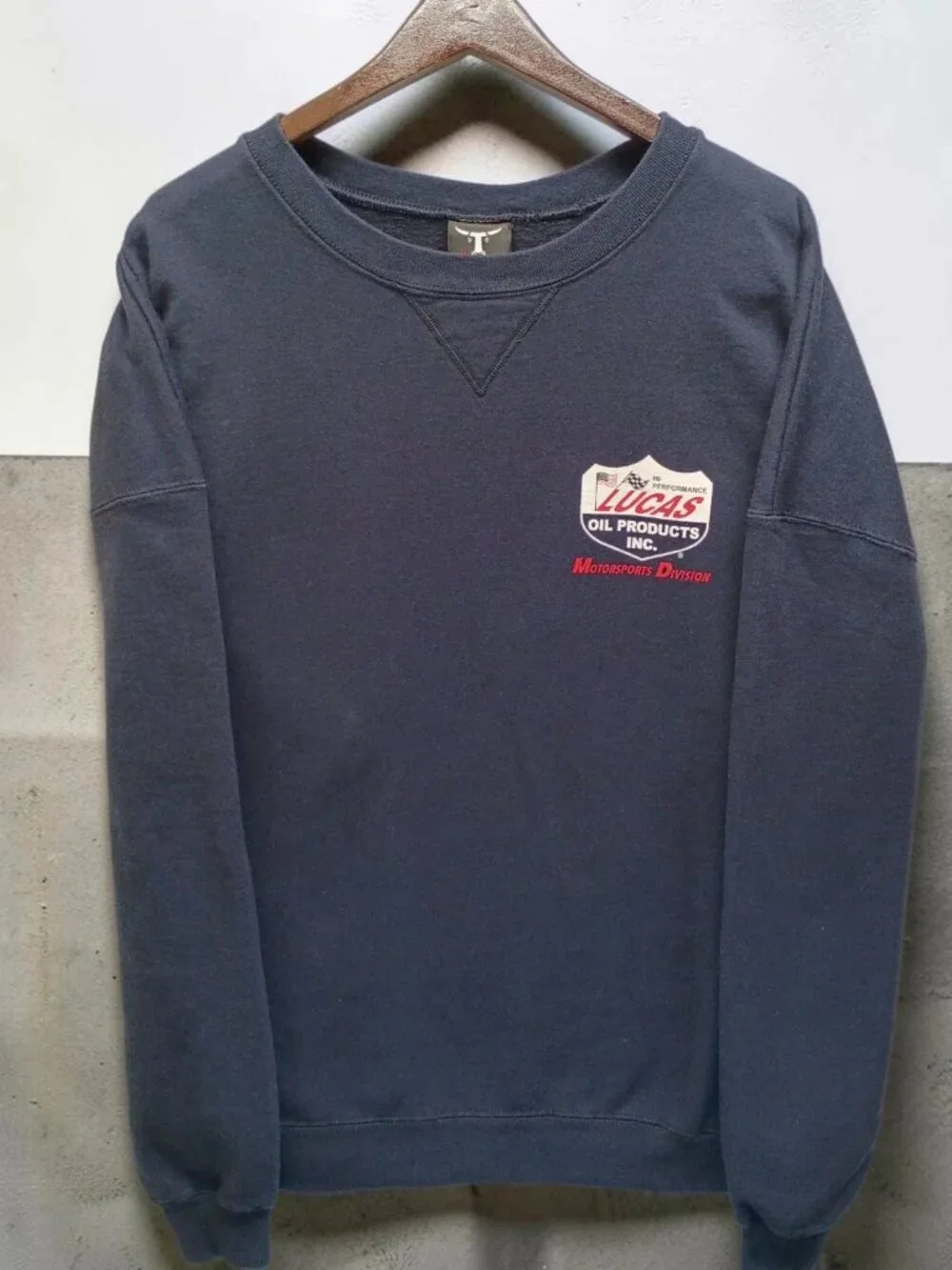 Lucas Oil Hoodie Men’s 3XG Sweatshirt Hanes Beefy Bull Dark Blue Rare Streetwear